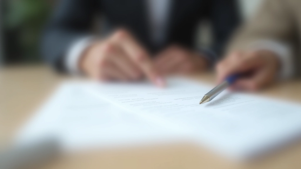 Mietvertrag und Stift auf Tisch, Vertragsunterzeichnung bei Wohnungsbesichtigung